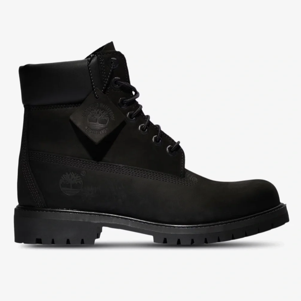 Timberland Men's Black Premium Leather Lace-Up Boots sz 11.5